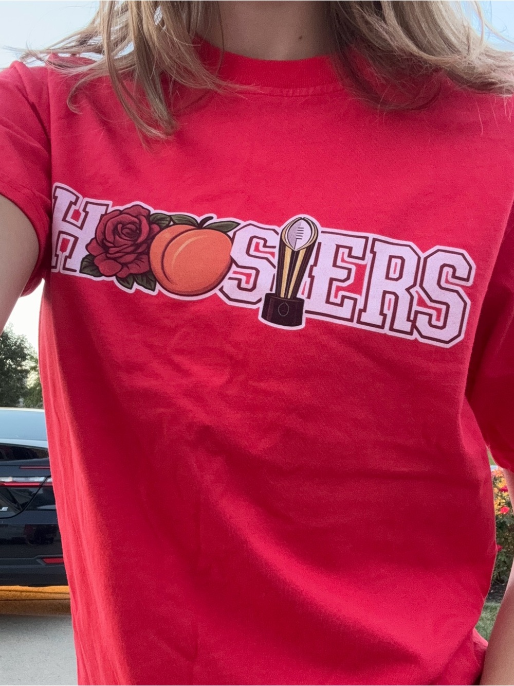 Women’s Red Hoosiers Graphic Tee